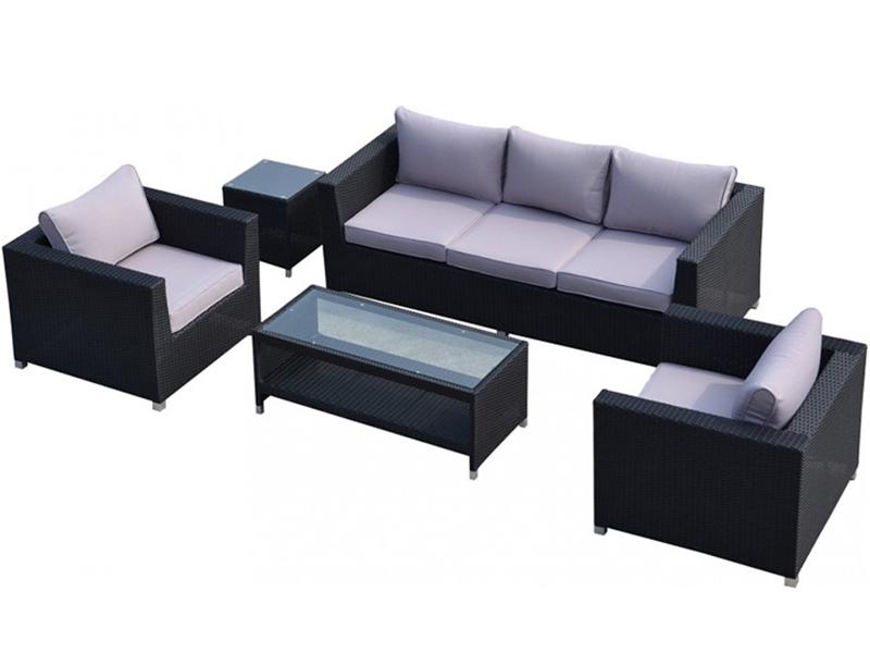conjunto de sofá de vime de móveis ao ar livre
